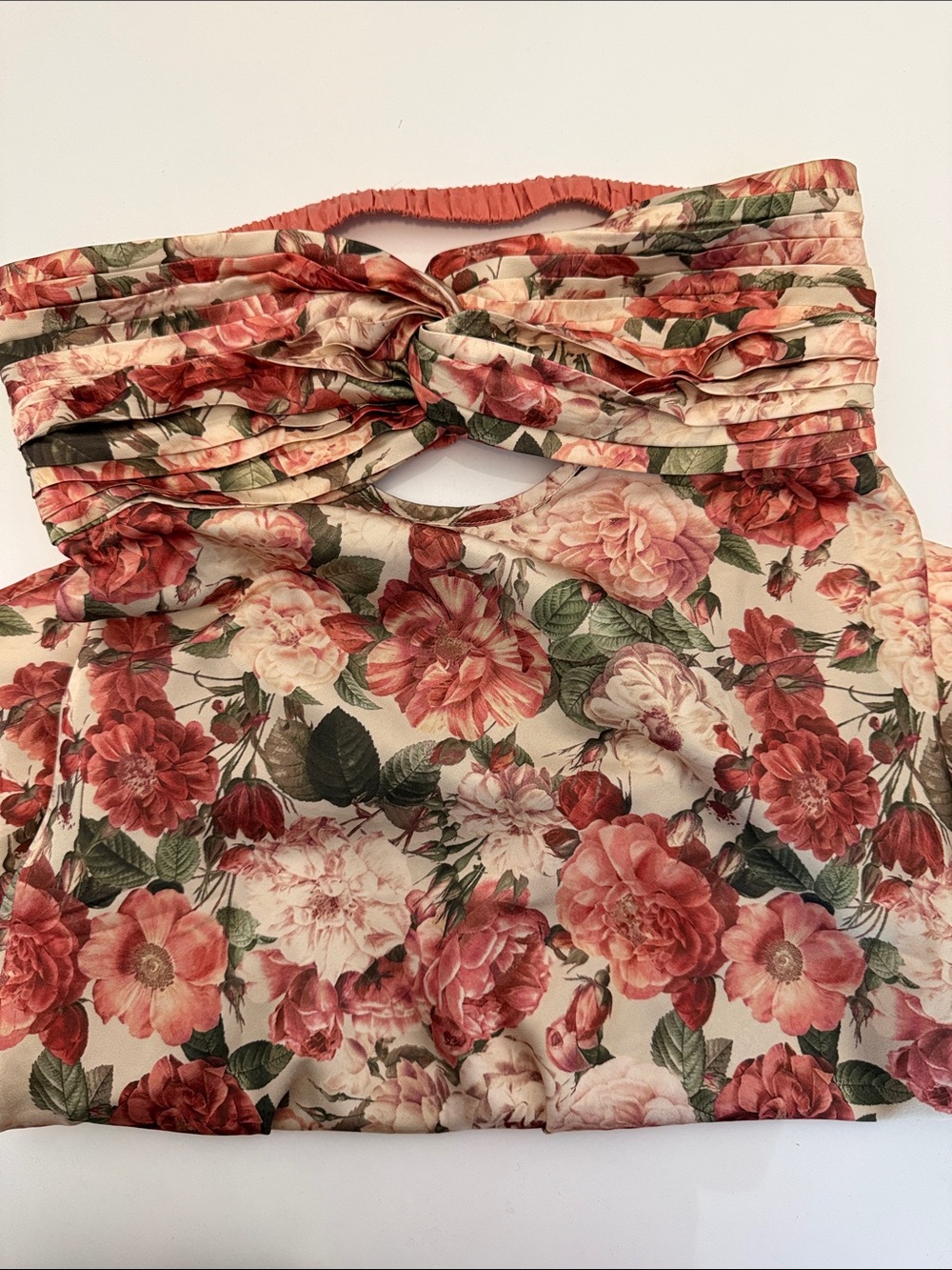 Cotton Candy Floral Cutout Dress in Rose and Green